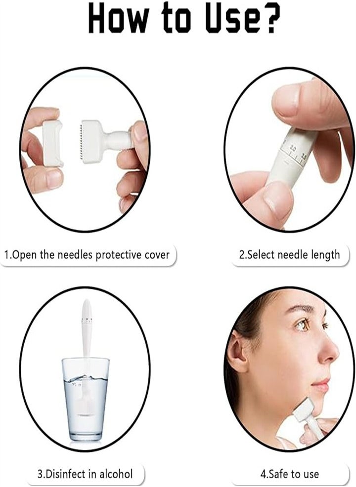 Generic - Adjustable Micro Needle Pen, 140 Real Micro Needles, Needle Length 0.25mm to 3.0mm for Hair, Beard Growth Roller Skin Care, Face Body Beauty Pen - Image 1