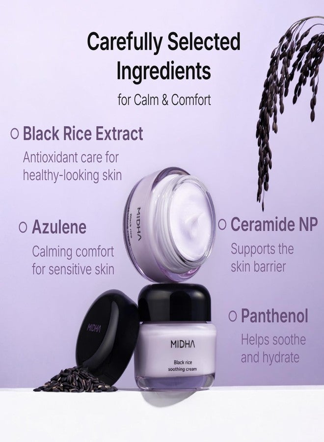 MIDHA BLACK RICE SOOTHING CREAM, 1.69fl.oz/50ml, Refreshing Gel-Cream Texture, Non-Sticky Hydration, Lightweight Moisturizer for Daily Soothing Care, Skin-Calming Moisture Barrier Support Cream - Image 5