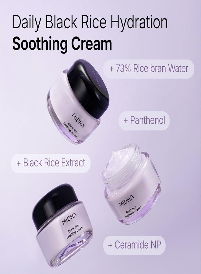 MIDHA BLACK RICE SOOTHING CREAM, 1.69fl.oz/50ml, Refreshing Gel-Cream Texture, Non-Sticky Hydration, Lightweight Moisturizer for Daily Soothing Care, Skin-Calming Moisture Barrier Support Cream - Image 2
