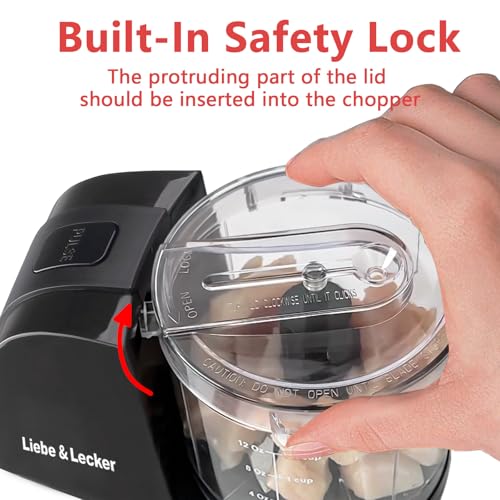 Liebe&Lecker Mini Food Processor,1.5 Cup Mini Chopper for Cutting Vegetable, Garlic,Onion and Meat - Image 3