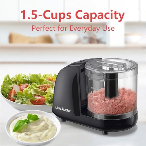 Liebe&Lecker Mini Food Processor,1.5 Cup Mini Chopper for Cutting Vegetable, Garlic,Onion and Meat - Image 2
