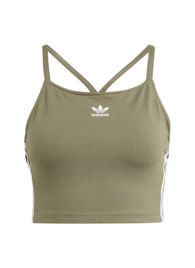 اديداس اوريجينالز adidas 3 S CROP TOP Green Originals Women TOPS