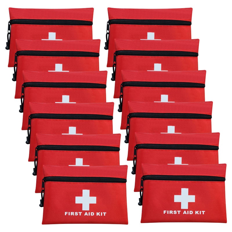 AOUTACC 12pcs Mini First Aid Kit Empty Bag, Travel Empty First Aid Kit Pouch with Zippered for Emergency at Home, Office, Car, Outdoors, Boat, Camping, Hiking(Bag Only) - Image 1