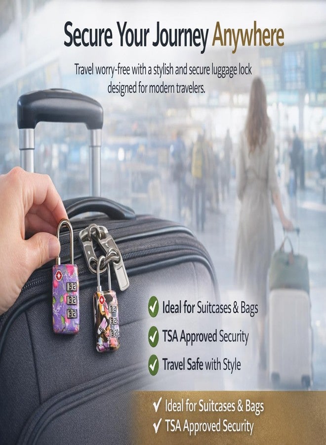 قفل أمتعة معتمد من إدارة أمن النقل الأمريكية (TSA) من شركة كويرا، قفل سفر برقم سري مكون من 3 أرقام للحقائب والأمتعة وحقائب الظهر، هيكل معدني متين، قفل سفر بتصميم أنيق (مجموعة من قطعتين) - Image 4