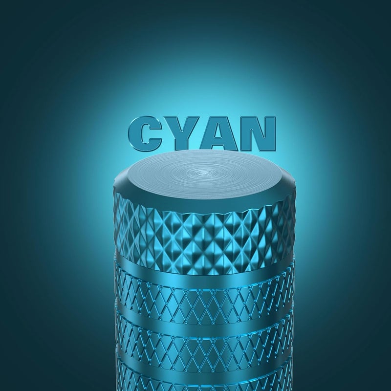 CKAuto Tire Valve Stem Caps, Cyan, 4 pcs/Pack, Anodized Aluminum Tire Valve Cap Set, Corrosion Resistant, Universal Stem Covers for Cars Trucks Motorcycles SUVs and Bikes - Image 2