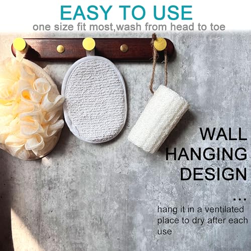 Mr.Cui'shop 6 pcs/Set 4.3"×5.7" Natural Exfoliating Face Body Pad Loofah Sponge Facial Brush - Shower Scrubber - Body Bath Spa for Men & Women, Renewable Resource - Pack of 6 - Image 2