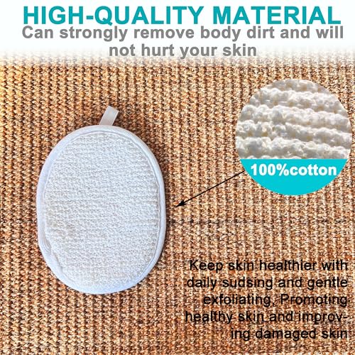 Mr.Cui'shop 6 pcs/Set 4.3"×5.7" Natural Exfoliating Face Body Pad Loofah Sponge Facial Brush - Shower Scrubber - Body Bath Spa for Men & Women, Renewable Resource - Pack of 6 - Image 4