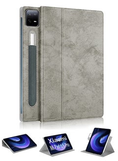 Xoopla Case for Xiaomi Mi Pad 6/6pro 11 inch, Multi-Viewing Angles, Multifunctional PU Leather Smart Cover with Auto Sleep Wake Feature, Slim Flip Shell Case for Xiaomi Pad 6/6pro, Grey  - Image 1