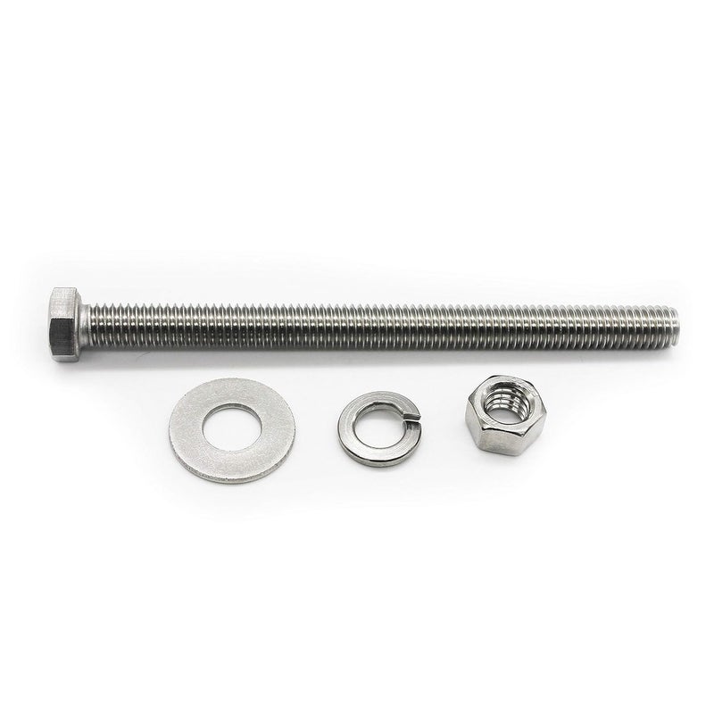 Fullerkreg (4 Sets) 3/8-16x4 Stainless Steel Hex Head Screws Bolts, Nuts, Flat & Lock Washers, 18-8 (304) S/S, Fully Threaded by Bolt - Image 3