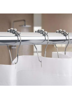 Y&D Shower Curtain Rings, Set of 12, Rust-Resistant Metal Shower Hooks Ring Shower Rings for Curtain Rolling Shower Curtain Hooks for Bathroom Shower Rod Shower Curtain Hangers  - Image 5