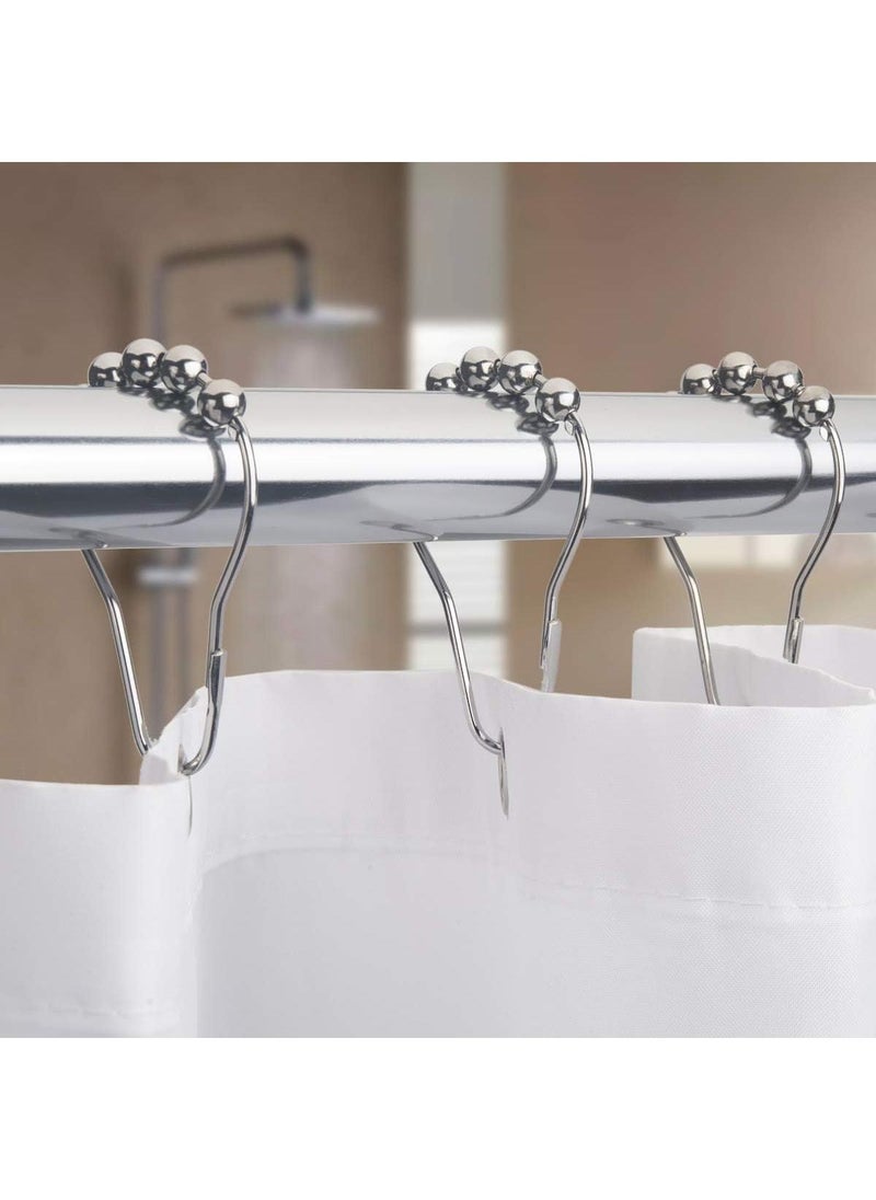 Y&D Shower Curtain Rings, Set of 12, Rust-Resistant Metal Shower Hooks Ring Shower Rings for Curtain Rolling Shower Curtain Hooks for Bathroom Shower Rod Shower Curtain Hangers  - Image 5