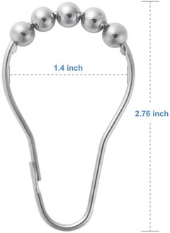 Y&D Shower Curtain Rings, Set of 12, Rust-Resistant Metal Shower Hooks Ring Shower Rings for Curtain Rolling Shower Curtain Hooks for Bathroom Shower Rod Shower Curtain Hangers  - Image 2