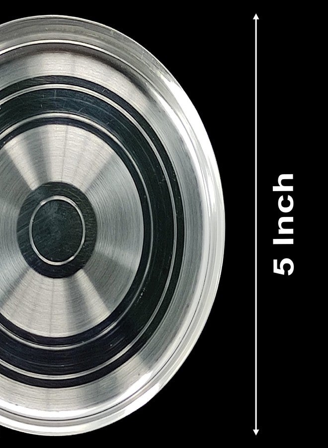 NOBILITY Silver Plated Pooja Thali Set Small 5 Inch Plate Kumkum Holder Diya Ghanti Glass Spoon Bowl Ganesha Laxmi Coin Premium Puja Decorative for Home Office Wedding Return Diwali Gift Items - Image 3