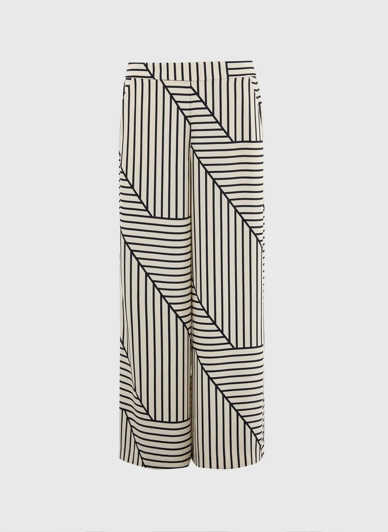 Matalan Black Et Vous Black Stripe Satin Wide Leg Co Ord Trousers for Women | Best Price UAE