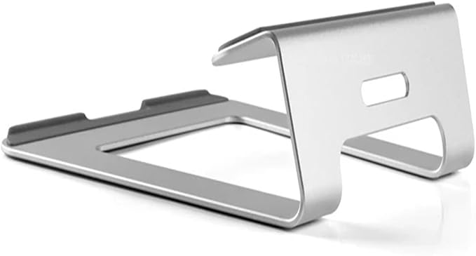 Silver Aluminum Alloy Laptop Stand 11 To 15 Inch Cooling With 18 Degree Viewing Angle Cable Manager - Image 1
