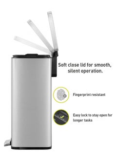 EKO EKO Stainless Steel Soft Close Step Bin 50 Liters  - Image 2