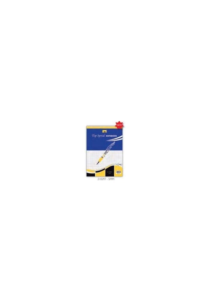PS Top Spiral Square Ruled Notebook - A4, 70 Sheets, 5mm (Pack of 6) - Image 1