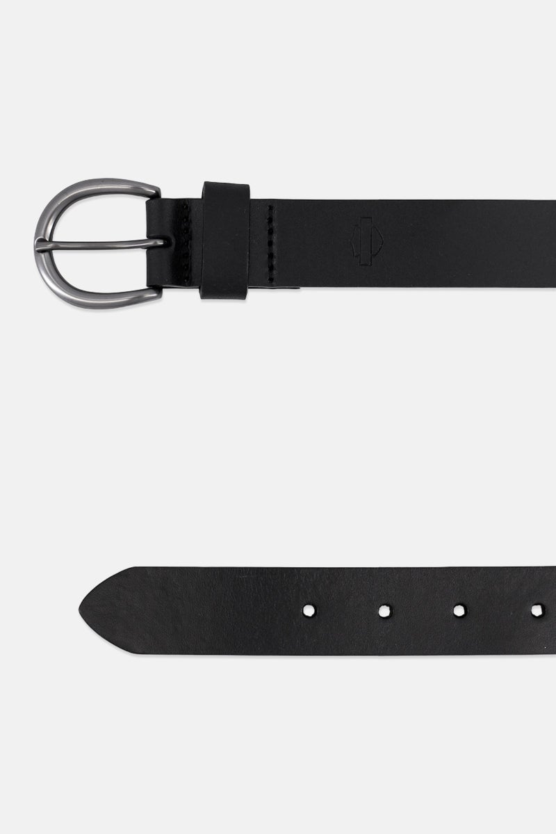 HARLEY DAVIDSON Men Adjustable Buckle Leather Belt, Black - Image 2