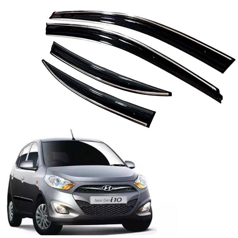 ROYALTECH حماية خلفية السيارة غير قابلة للكسر من كروملاين وسيلفرلاين مع واقي مطر لزجاج الأبواب الجانبية متوافقة مع (هيونداي جراند i10 (2017-2019)) - Image 1