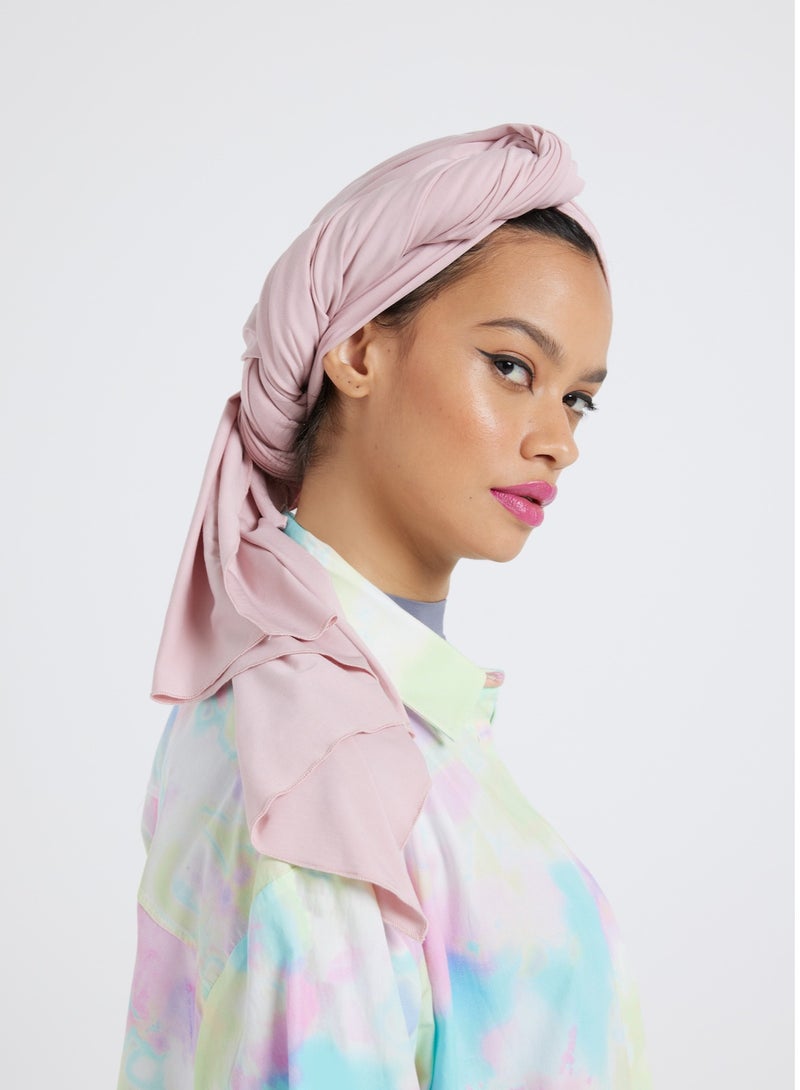 MODEST BEYOND Organic Bamboo Jersey Hijab - Crepe Pink - Image 4