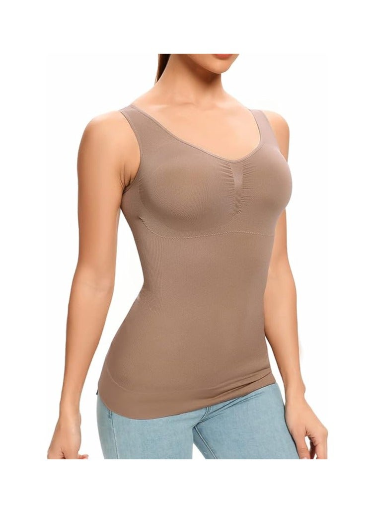 سبال تيشيرت شايب وير نسائي بتصميم مدمج للحمالة - تحكم في البطن والخصر والأرداف والظهر - قميص تنحيف خفيف ومريح - Image 2