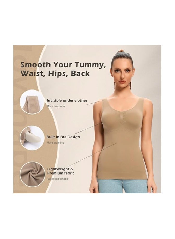 سبال تيشيرت شايب وير نسائي بتصميم مدمج للحمالة - تحكم في البطن والخصر والأرداف والظهر - قميص تنحيف خفيف ومريح - Image 3