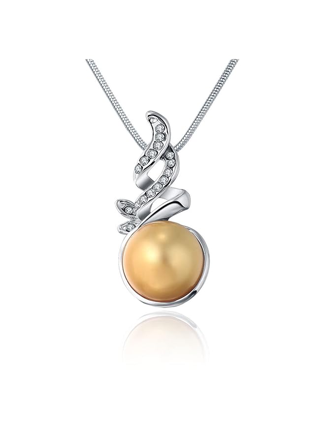 إيروريكس قلادة لؤلؤة واحدة للنساء قلادة متدلية من اللؤلؤ | قلادة سلسلة أنيقة قابلة للتعديل | قلادة لؤلؤ مطلية بالفضة عيار 18 قيراطًا للنساء - Image 1