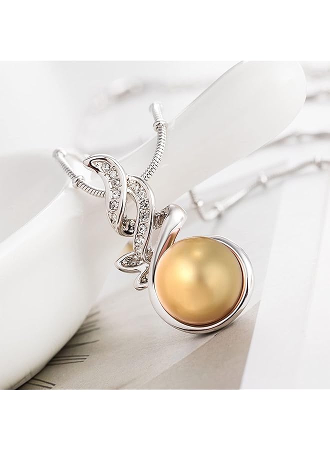 إيروريكس قلادة لؤلؤة واحدة للنساء قلادة متدلية من اللؤلؤ | قلادة سلسلة أنيقة قابلة للتعديل | قلادة لؤلؤ مطلية بالفضة عيار 18 قيراطًا للنساء - Image 3