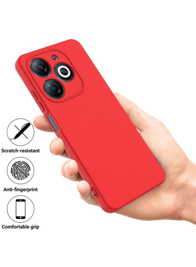 زبون جراب لهاتف Infinix Smart 8 HD / Smart 8 Pro بلون سادة من السيليكون السائل المقاوم للسقوط مع تغطية كاملة - Image 2