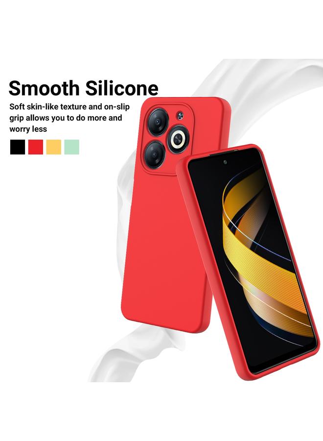 زبون جراب لهاتف Infinix Smart 8 HD / Smart 8 Pro بلون سادة من السيليكون السائل المقاوم للسقوط مع تغطية كاملة - Image 3