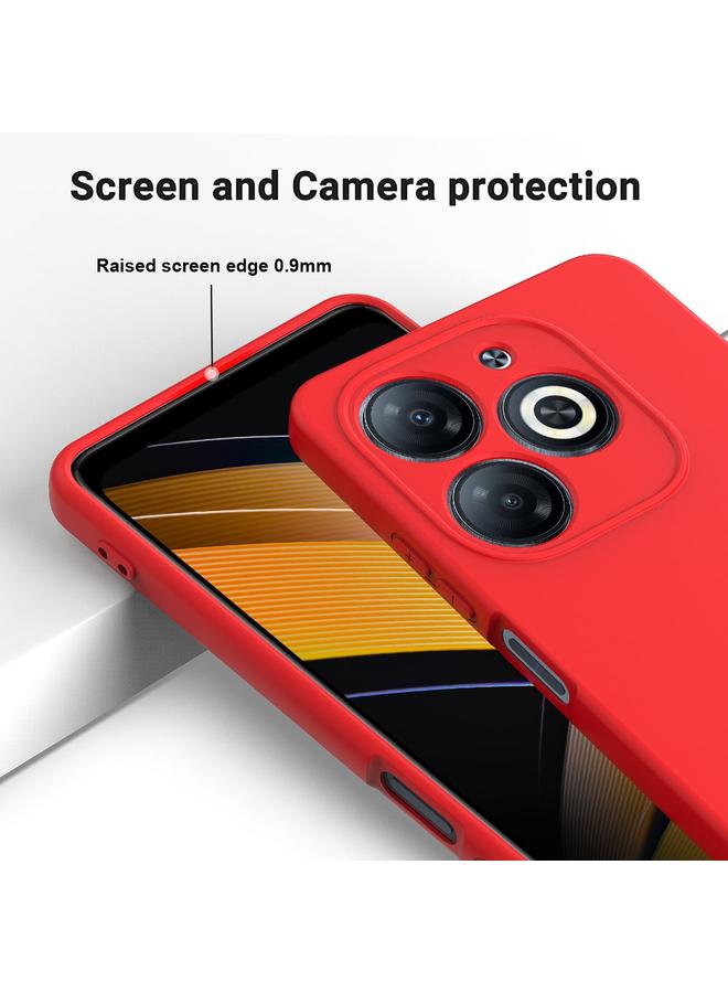 زبون جراب لهاتف Infinix Smart 8 HD / Smart 8 Pro بلون سادة من السيليكون السائل المقاوم للسقوط مع تغطية كاملة - Image 4