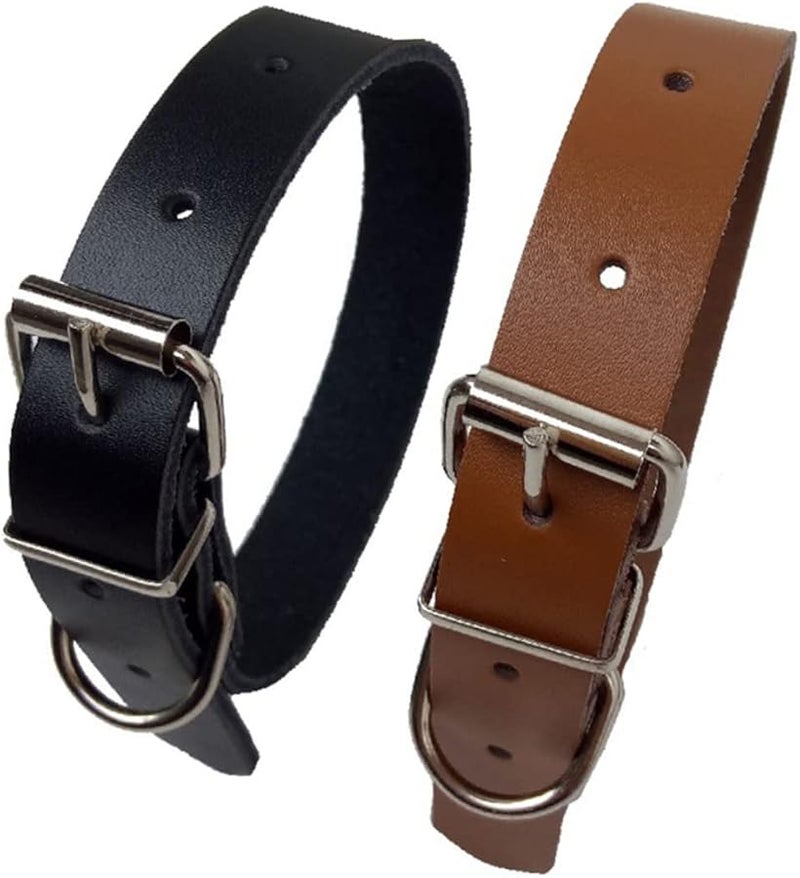 Adjustable Cow Leather Dog Collar For Small To Medium Pets Size XS - Image 2