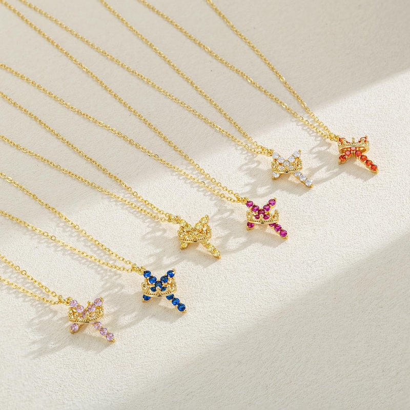 Tewiky Valentine Christian Gift Cross Necklace for women-14k Gold Plated Pink Pendant Necklaces Cute religious Trendy Necklace Baptism Jewelry for Women - Image 3