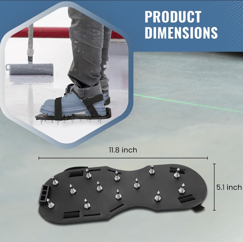 Zimpty ZY402 Fully Assembled Spiked Shoes with 1” Sharp Short Spikes for Epoxy Floor Coating, Self-Leveling Floor, Cover Installation - Image 3