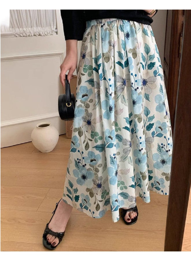 XINYANG Floral Print Midi Skirt Women's 2025 Summer High Waist Loose A-line Long Skirt With Slimming Retro Design - Image 1