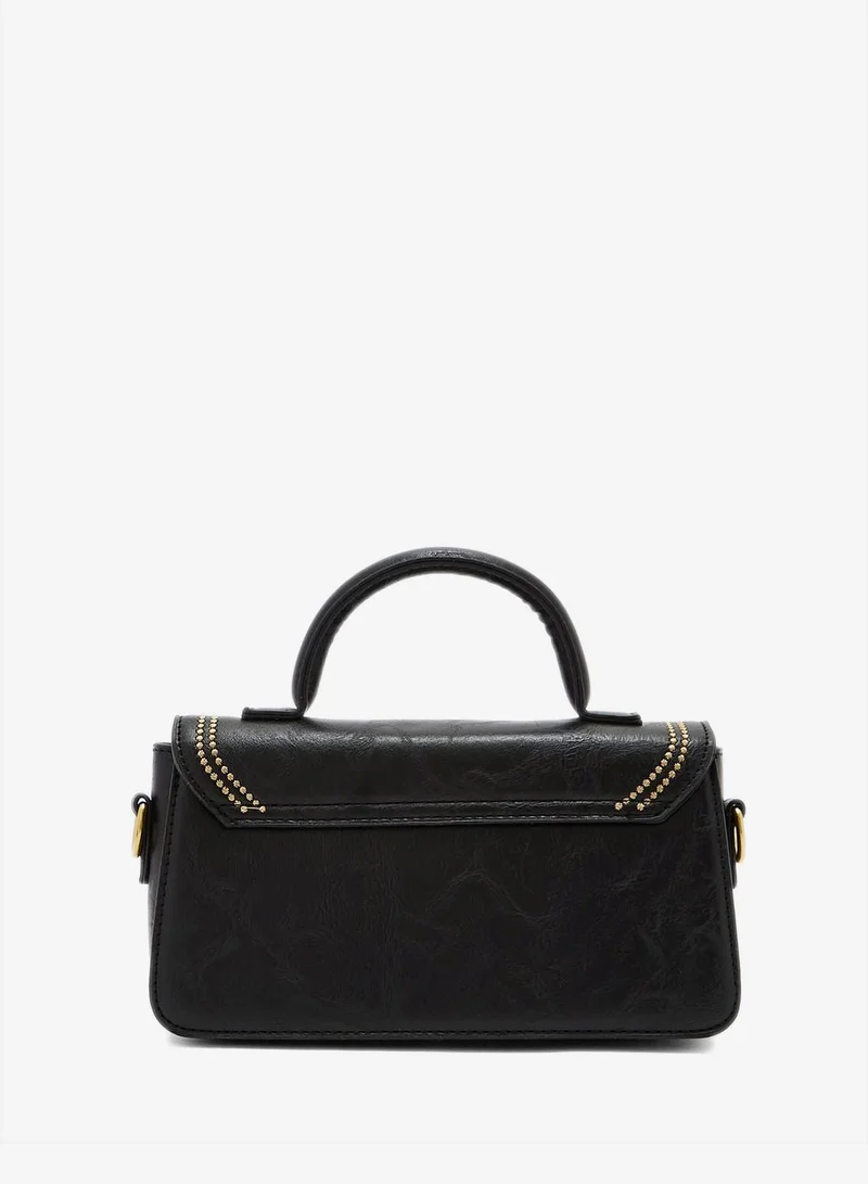 ELLA printed strap stud detail crossbody bag