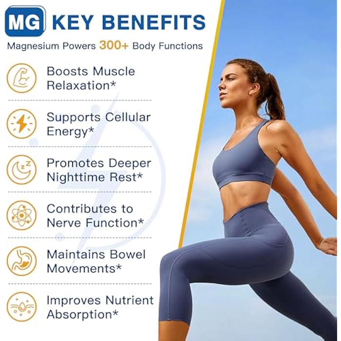 NATURE TARGET Magnesium Complex 500mg, Magnesium Glycinate, Malate & Citrate - High Absorption Chelated Triple Magnesium Supplement with Zinc, Vitamin D3 for Muscle, Nerve, Bone & Immune Support, Vegan 120 Capsules - Image 3
