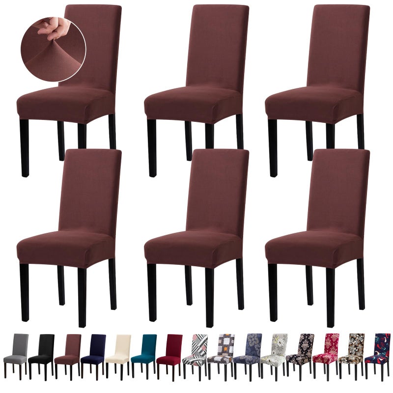 Fafua Chair Covers Stretch Kitchen Dining Room Chair Covers Set of 6 Removable Washable Dining Chair Slipcovers for Home Hotel Banque