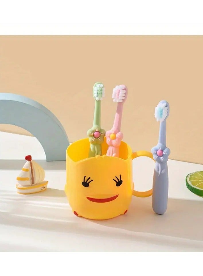 جلوسكي فرشاة أسنان شعيرة ناعمة للشباب مع تصميم زهرة لطيف-لطيف على اللثة، مثالية لتعلم تنظيف الأسنان - Image 5