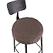 JISEN JISEN Breathable Linen Round Bar Stool Cover Padding Cushion Elastic Protectors with Fixing Strap 16 Inch Coffee  - Image 2