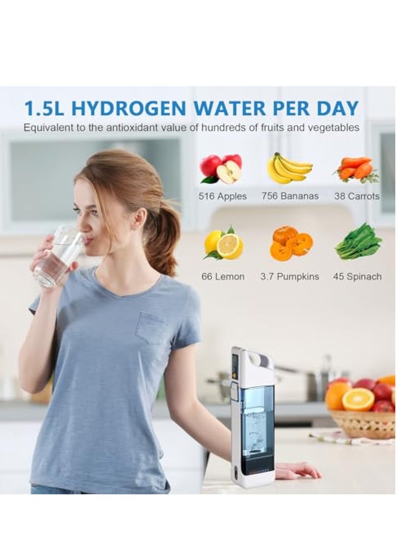 KASTWAVE Hydrogen Water Bottle, Portable Rechargeable Hydrogen Water Bottle Generator, Portable Water Purifier Generator for Healthy, Hydrogen Rich Water Generator Up to 3000 PPB, PEM SPE Technology, 300ml - Image 3