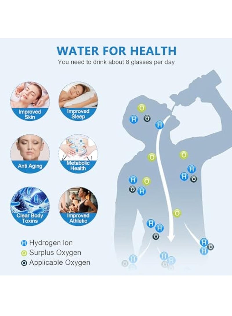 KASTWAVE Hydrogen Water Bottle, Portable Rechargeable Hydrogen Water Bottle Generator, Portable Water Purifier Generator for Healthy, Hydrogen Rich Water Generator Up to 3000 PPB, PEM SPE Technology, 300ml - Image 2