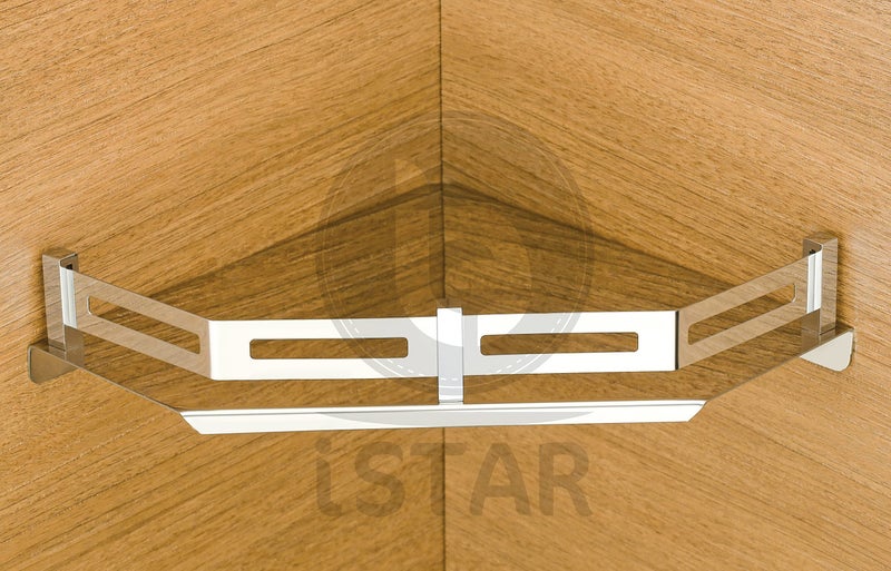iSTAR Stainless Steel Corner Bathroom Accessories Corner Stainless Steel Wall Shelf 10 x 10 inch (Number of Shelves - 1, Steel) - Image 2
