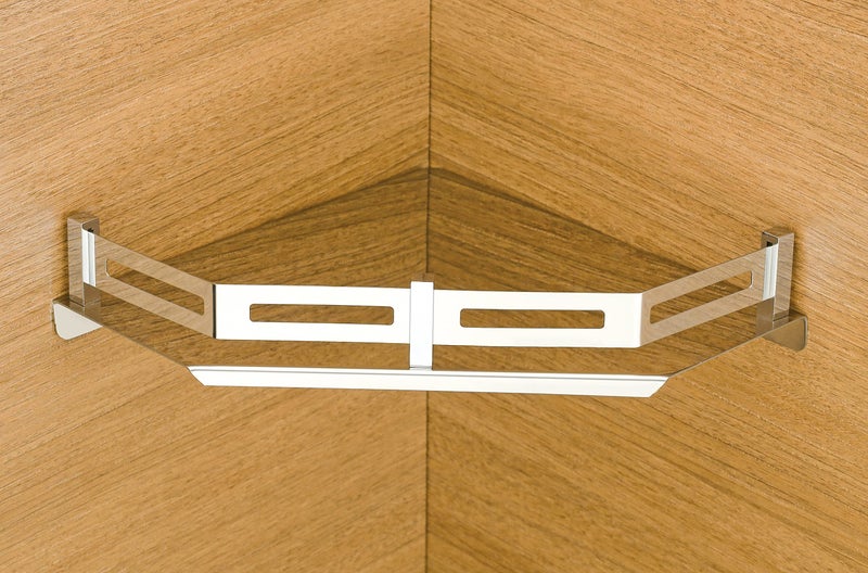 iSTAR Stainless Steel Corner Bathroom Accessories Corner Stainless Steel Wall Shelf 10 x 10 inch (Number of Shelves - 1, Steel) - Image 1