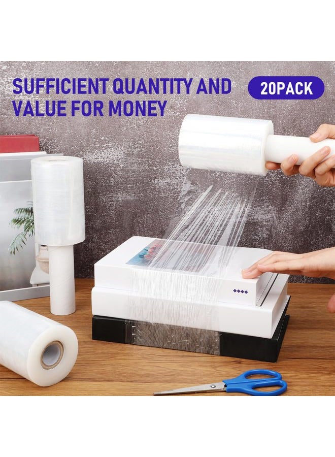 Sherr 20 Pack Shrink Wrap Roll Plastic Stretch Wrap Film with Handle 5 Inch 800 Feet 80 Guage Thick Industrial Mini Clear Pallet Wrap Self-Adhering for Moving Packaging Packing Pallet Furniture Supplies - Image 5