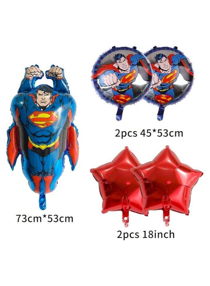 بالونات سوبرمان فويل مع لافتة عيد ميلاد سعيد لحفلة بطابع الأبطال الخارقين للأطفال - Image 2