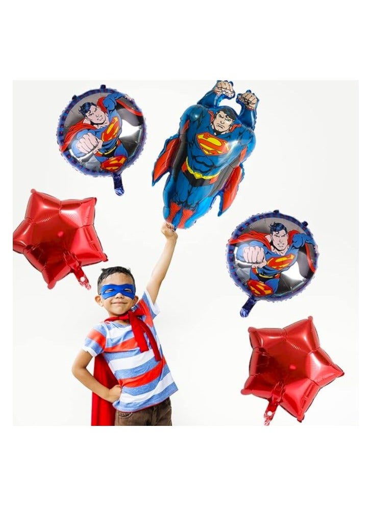 بالونات سوبرمان فويل مع لافتة عيد ميلاد سعيد لحفلة بطابع الأبطال الخارقين للأطفال - Image 3