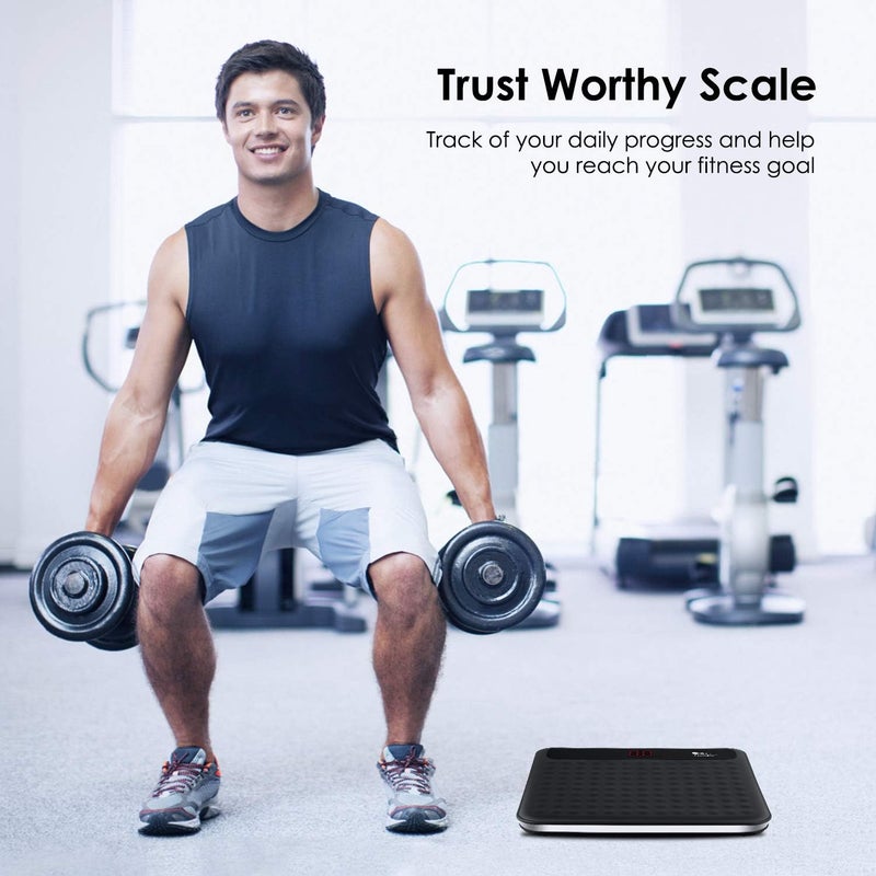 HIMALY Digital Body Weight Scale Bathroom Scale, Step-On Technology High Precision Measurements Scales with Large Non Slip Silicone Platform and LCD Digital Display, 400lbs/180kg Capacity - Image 3