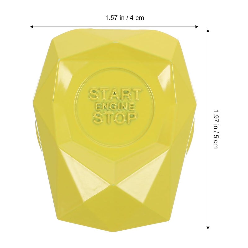 Car Push Button Cover Auto Start Cover Vehicle Engine Ignition Protection Cap One-Touch Start Button Protector Yellow for Cars and Trucks - Image 2
