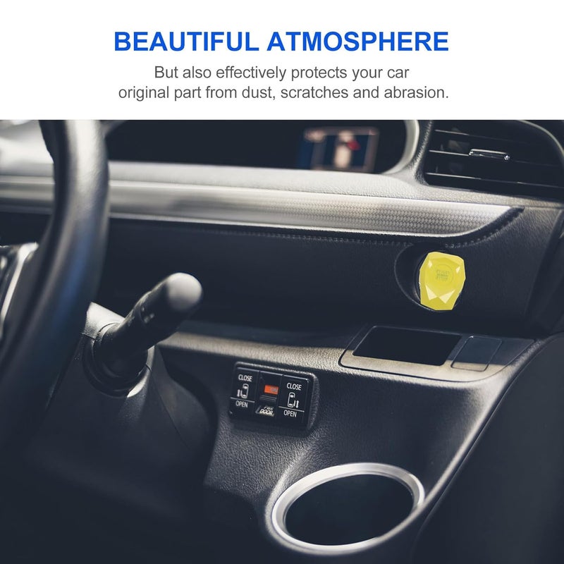Car Push Button Cover Auto Start Cover Vehicle Engine Ignition Protection Cap One-Touch Start Button Protector Yellow for Cars and Trucks - Image 3